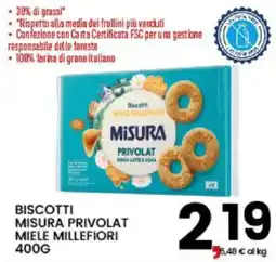 Interspar Biscotti Misura Privolat Miele Millefiori offerta
