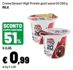 Iper La Grande Crema Dessert High Protein milk PRO offerta