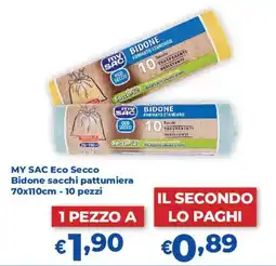 Acqua & Sapone MY SAC Eco Secco Bidone sacchi pattumiera offerta