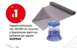 Iper La Grande Tappeto antiscivolo o Spazzola per piatti con serbatoio per sapone KOOPMAN offerta