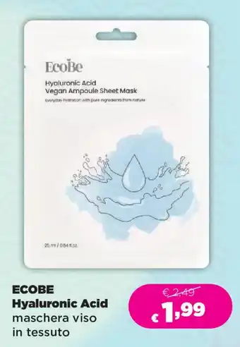Acqua & Sapone EcoBe Hyaluronic Acid maschera viso in tessuto offerta