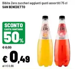 Iper La Grande Bibite Zero zuccheri aggiunti gusti assortiti SAN BENEDETTO offerta