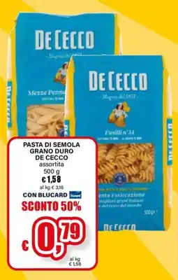 Il Gigante Pasta di semola grano duro De Cecco assortita offerta