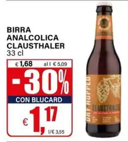 Il Gigante Birra analcolica Clausthaler offerta