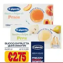Il Gigante Succo di frutta gusti assortiti il gigante offerta