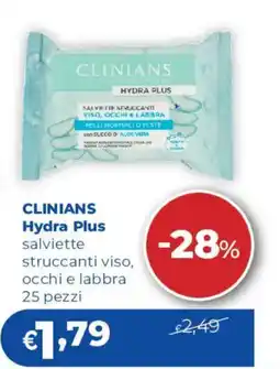 Acqua & Sapone Clinians Hydra Plus salviette struccanti viso, occhi e labbra offerta