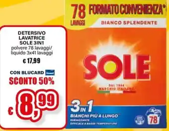Detersivo lavatrice Sole 3in1