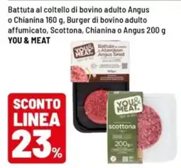 Iper La Grande Battuta al coltello di bovino adulto Angus o Chianina offerta