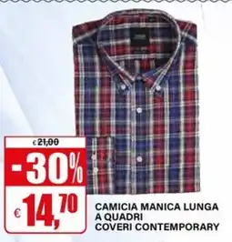 Il Gigante Camicia manica lunga a quadri Coveri Contemporary offerta
