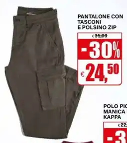 Il Gigante Pantalone con tasconi e polsino zip offerta