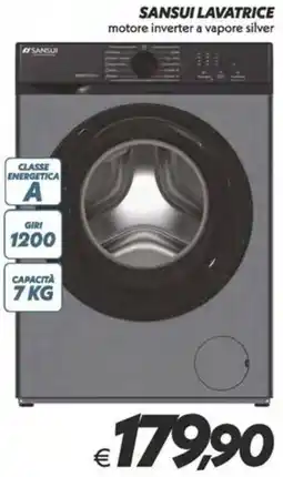 Iper Super Conveniente Sansui lavatrice motore inverter a vapore silver offerta
