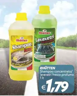 Iper Super Conveniente Rhütten Shampoo concentrato/lavavetri fresco profumo offerta