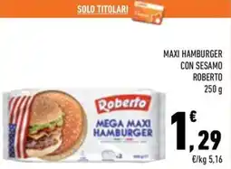 Conad City Maxi hamburger con sesamo Roberto offerta