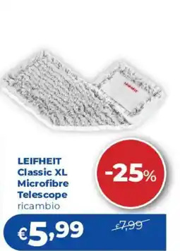 Acqua & Sapone Leifheit Classic XL Microfibre Telescope ricambio offerta