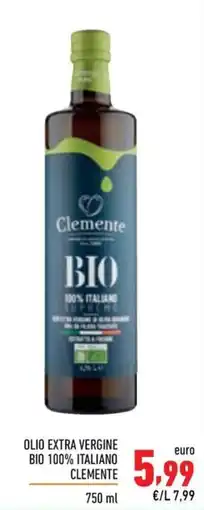 Maxi Supermercati Olio extra vergine bio 100% italiano Clemente offerta