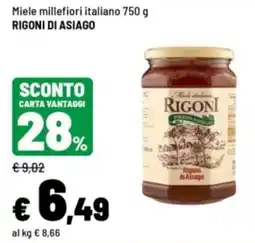 Iper La Grande Miele millefiori italiano Rigoni di Asiago offerta