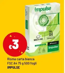 Iper La Grande Risma carta bianca FSC A4 75 g 500 fogli IMPULSE offerta