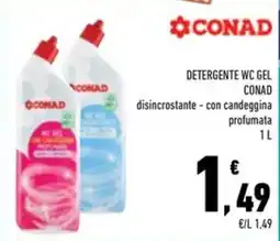 Conad Superstore Detergente WC gel Conad disincrostante con candeggina profumata offerta