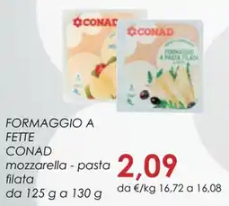 Conad City Formaggio a fette Conad mozzarella - pasta filata offerta
