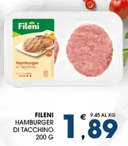 SeBón Supermercati Fileni hamburger di tacchino offerta