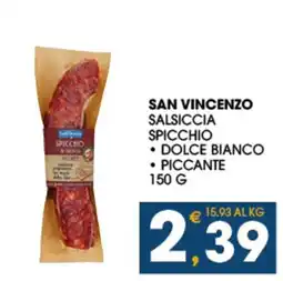 SeBón Supermercati San Vincenzo Salsiccia Spicchio offerta