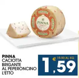 SeBón Supermercati Pinna caciotta brigante al peperoncino offerta
