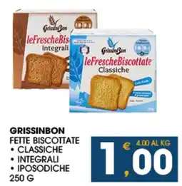 SeBón Supermercati GrissinBon fette biscottate classiche offerta