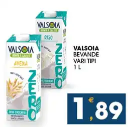 SeBón Supermercati Valsòia bevande vari tipi offerta