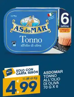 SeBón Supermercati Asdomar tonno all'olio di oliva offerta