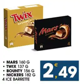 SeBón Supermercati Mars Twix Bounty Nickers Ice Barrette offerta