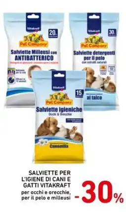 Spazio Conad Salviette per l'igiene di cani e gatti Vitakraft offerta