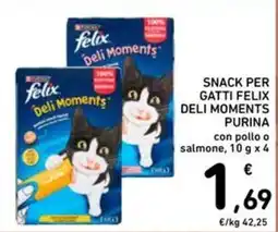 Spazio Conad Snack per gatti Felix Deli Moments Purina offerta