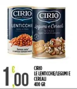 Euroesse Cirio le lenticchie/legumi e cereali offerta