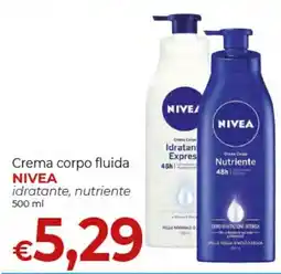 Supermercati Nonna Isa Crema corpo fluida NIVEA idratante, nutriente offerta