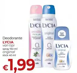 Supermercati Nonna Isa Deodorante LYCIA vari tipi offerta