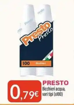 Sanitaria Demma Presto Bicchieri acqua offerta