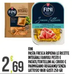 Euroesse Fini pasta fresca ripiena le ricette integrali ravioli pesto e patate/tortellini al crudo parmigiano reggiano/senza lattosio offerta