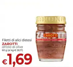 Supermercati Nonna Isa Filetti di alici distesi Zarotti all'olio di oliva offerta