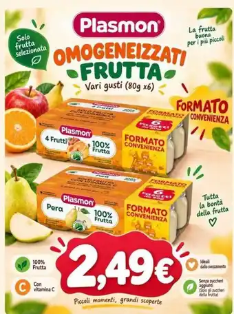 Plasmon omogeneizzati frutta