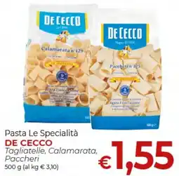 Supermercati Nonna Isa Pasta Le Specialità DE CECCO Tagliatelle, Calamarata, Paccheri offerta