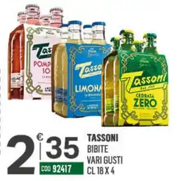 Tutto Risparmio Cash&Carry Tassoni bibite vari gusti offerta