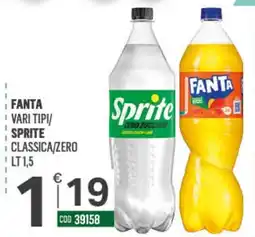 Tutto Risparmio Cash&Carry Fanta Sprite Classica/Zero offerta