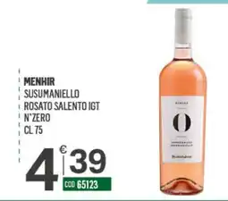 Tutto Risparmio Cash&Carry Menhir Susumaniello Rosato Salento IGT N'Zero offerta
