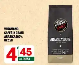 Tutto Risparmio Cash&Carry Caffè in grani Arabica 100% Vergnano offerta