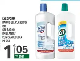 Tutto Risparmio Cash&Carry Lysoform bagno gel classico/ cif gel bagno brillante/ con candeggina offerta