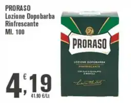Conté Supermercati Proraso lozione dopobarba rinfrescante offerta