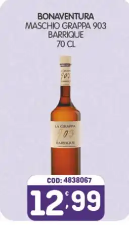 Eurocash Bonaventura Maschio Grappa 903 Barrique offerta