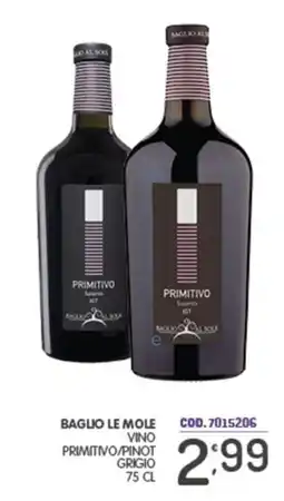 Eurocash Baglio le mole vino primitivo/pinot grigio offerta