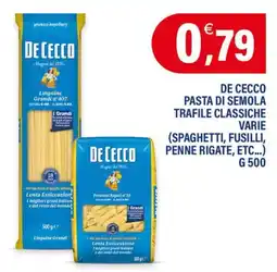 Adhoc De Cecco pasta di semola trafile classiche varie offerta