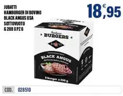 Adhoc Jubatti hamburger di bovino black angus usa offerta